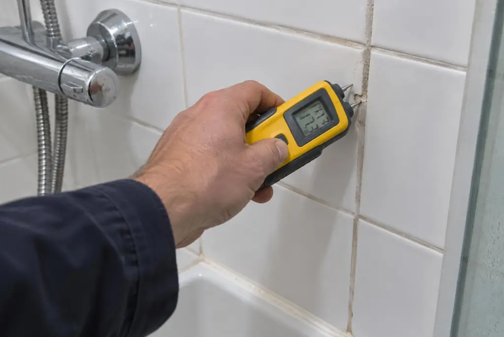 Lekdetectie Emst – vochtmeter op badkamertegels bij de douche